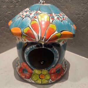 Talavera Ceramic Mexican Pottery Bird House 7" x 7"
